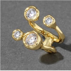 Alexis Bittar Asterales Gold Open Ring Size 8
